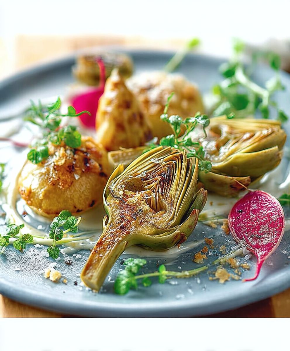 Artichauts grillés croque au sel
