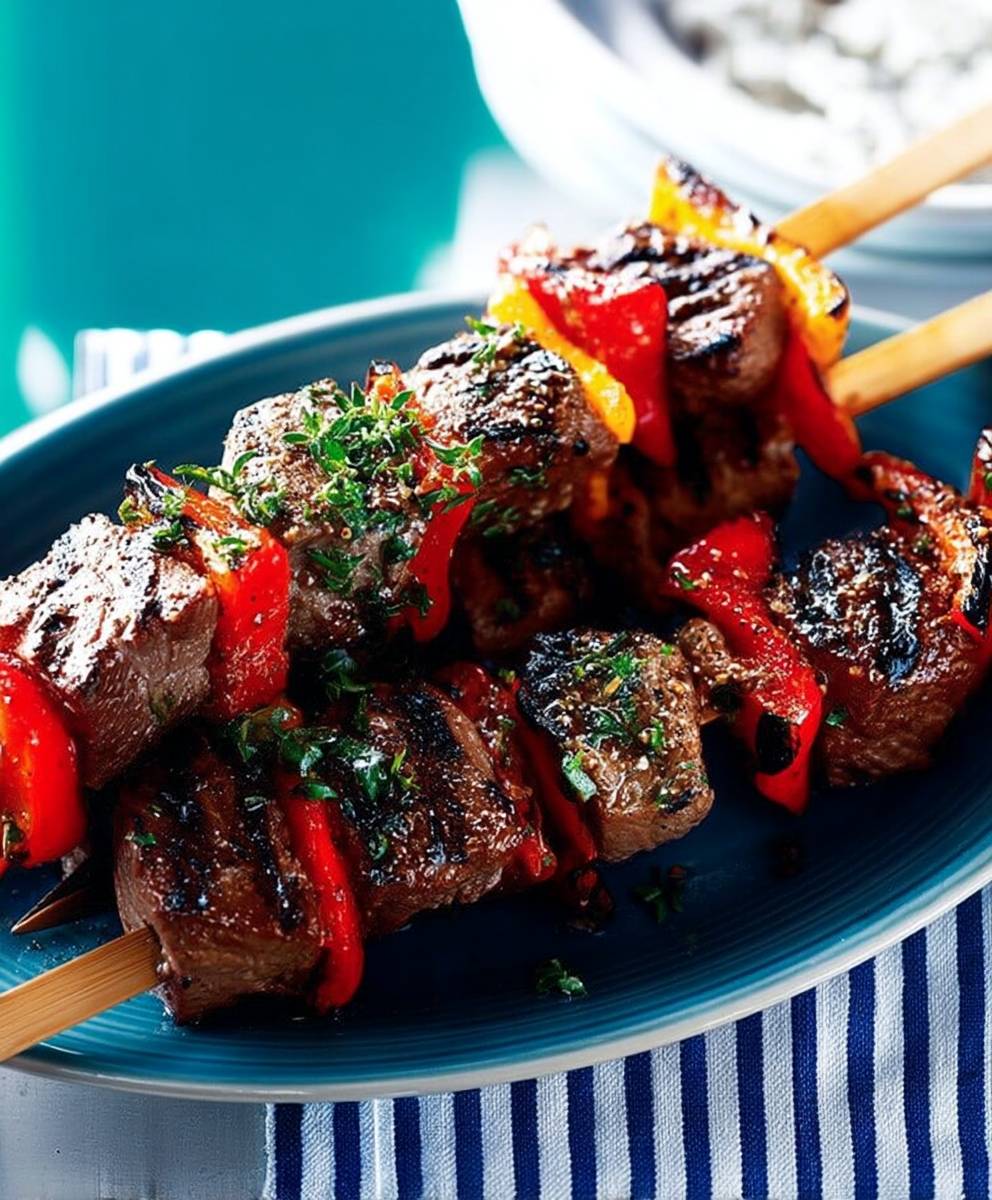 Brochettes boeuf poivron
