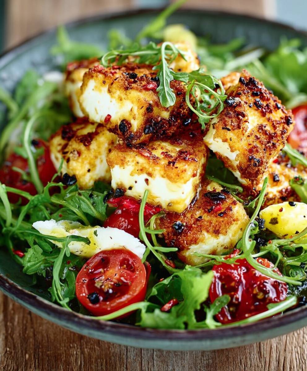 Salade feta panée