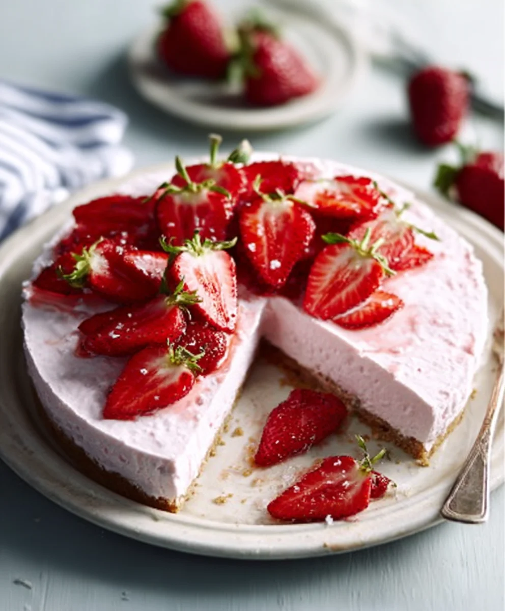 Tarte glacée aux fraises rafraîchissante : délice d'été