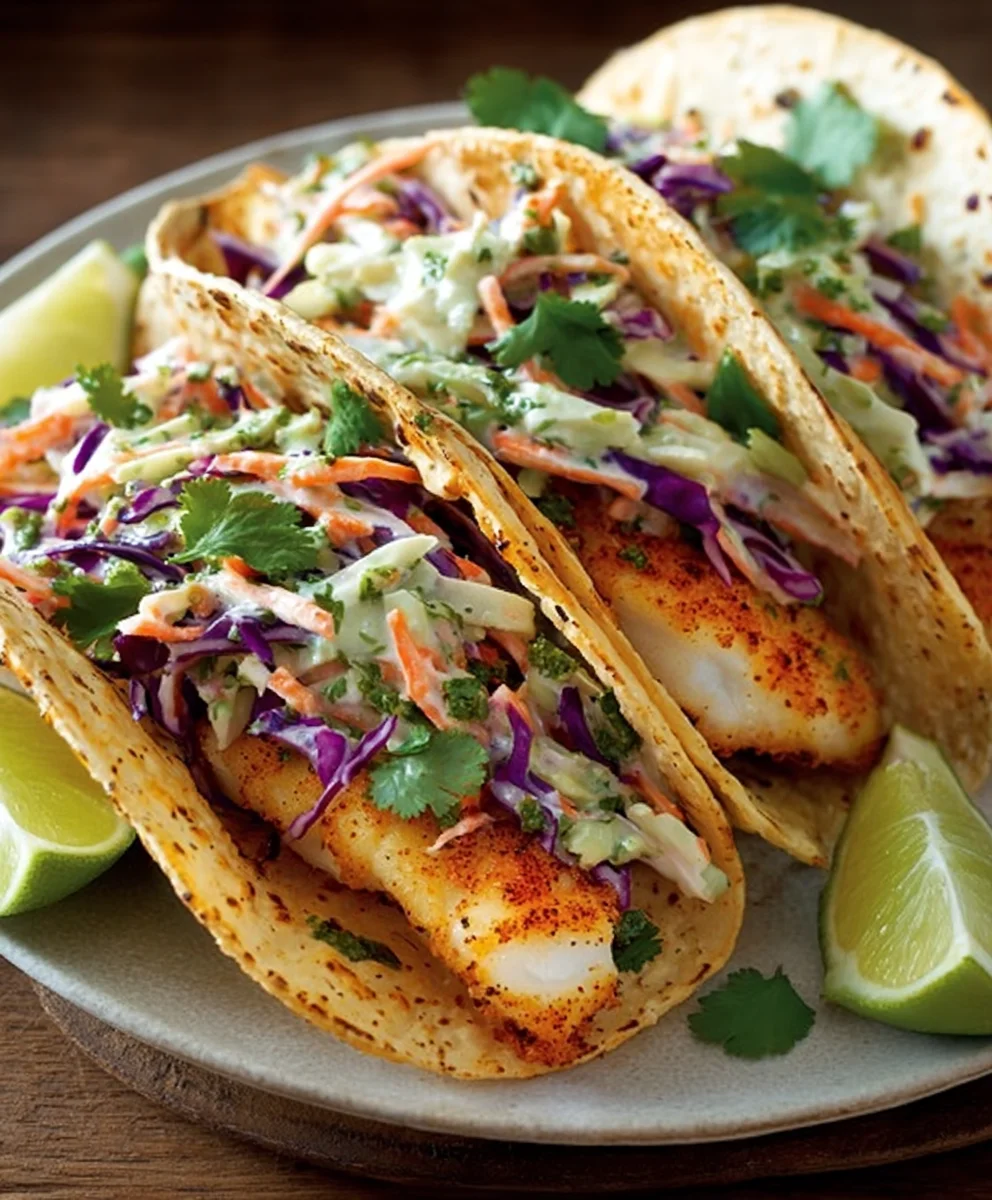 Tacos de Poisson Croustillants & Salade Coriandre-Citron