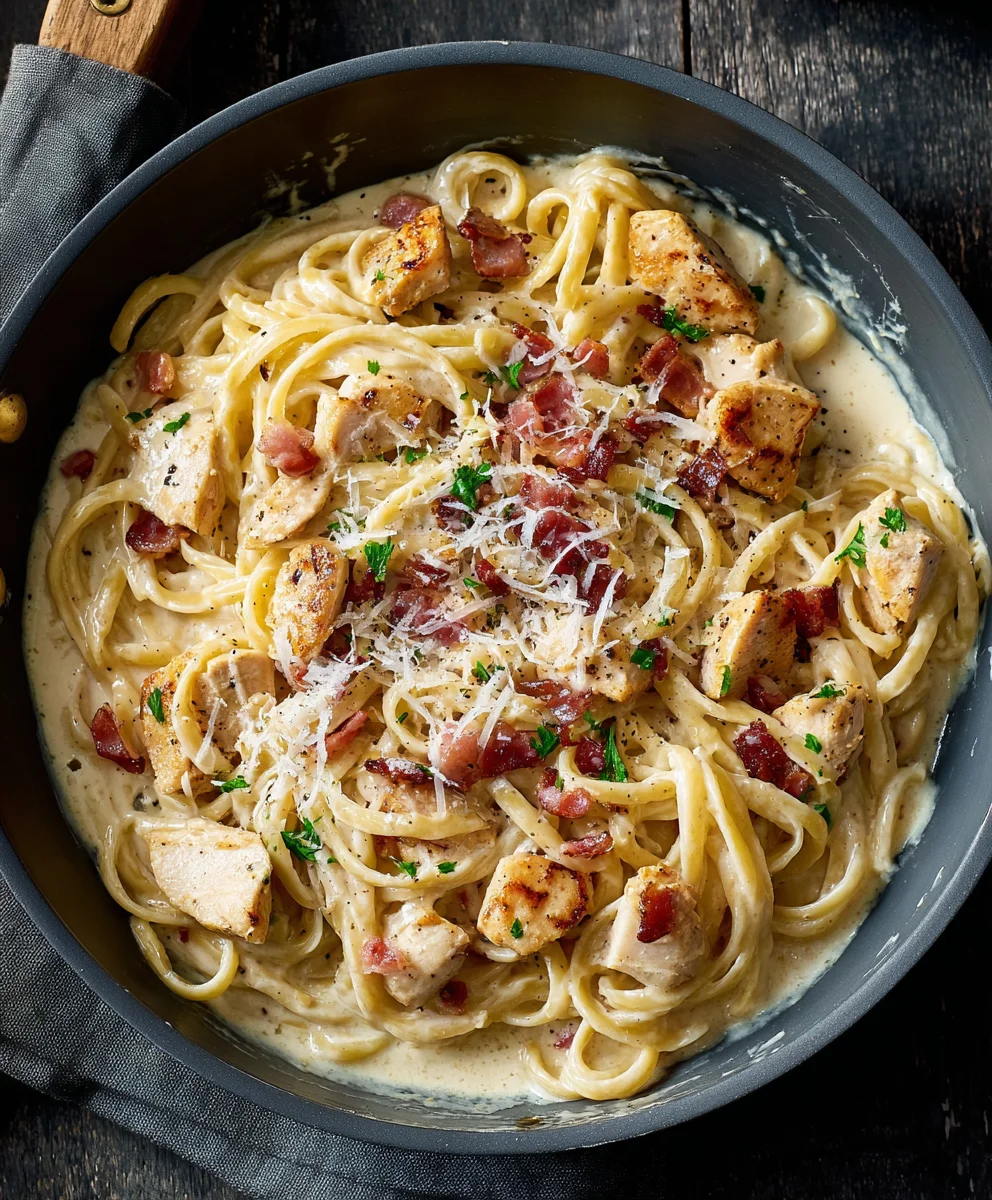 Carbonara au Poulet Ultime : Crémeuse, Simple & Délicieuse