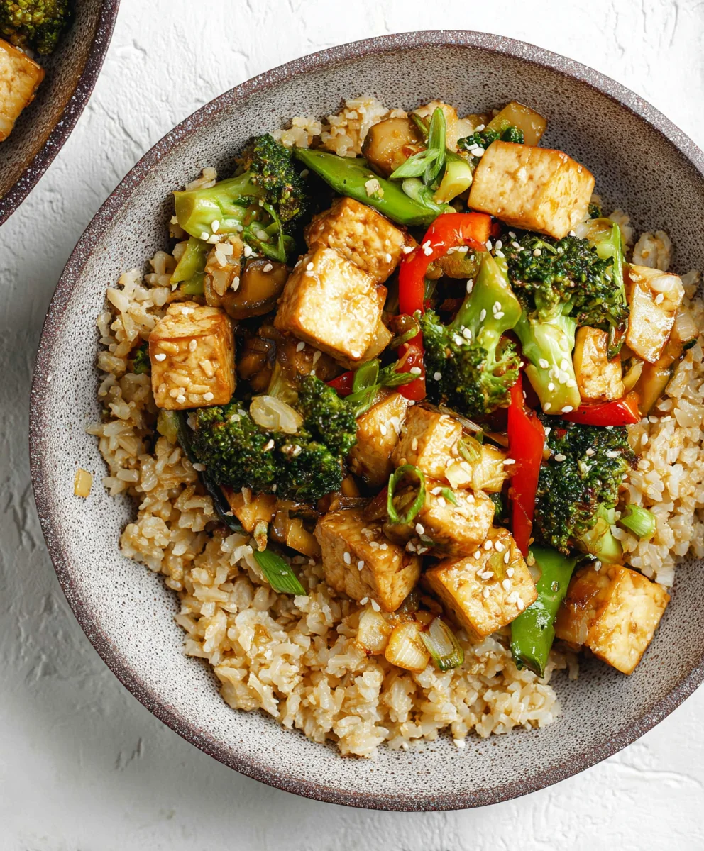 Délicieux Sauté de Tofu au Riz Brun – L'Alimentation est un Carburant