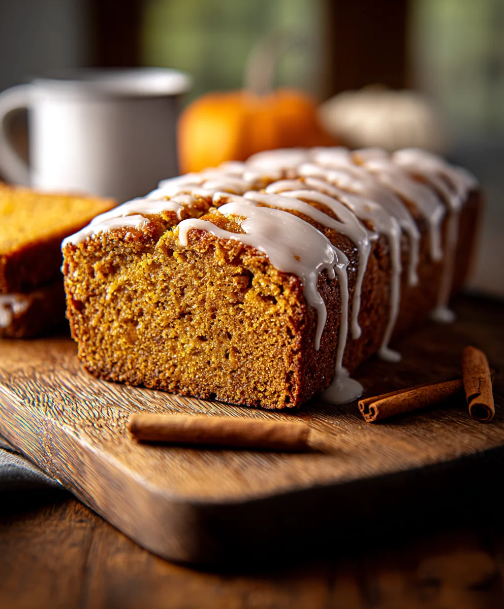 Pain à la citrouille & glaçage érable: douceurs d'automne