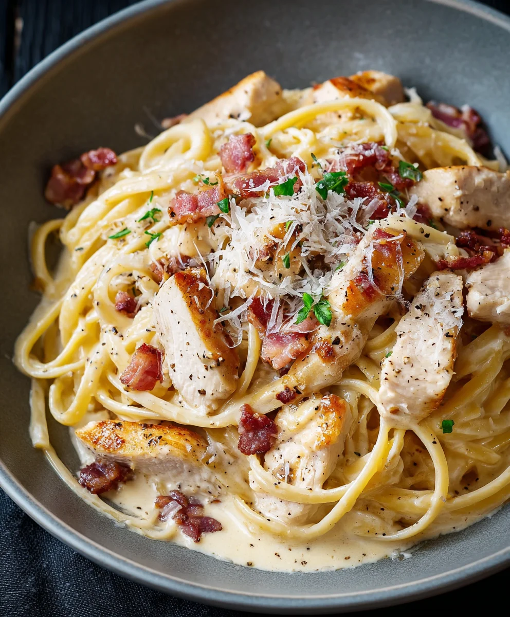 Carbonara au Poulet Ultime : Crémeuse, Simple & Délicieuse