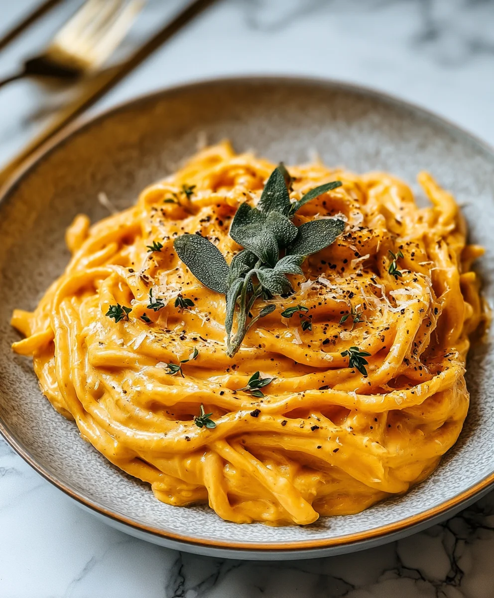 Pâtes Crémeuses au Potiron : Un Repas Chaleureux d'Automne