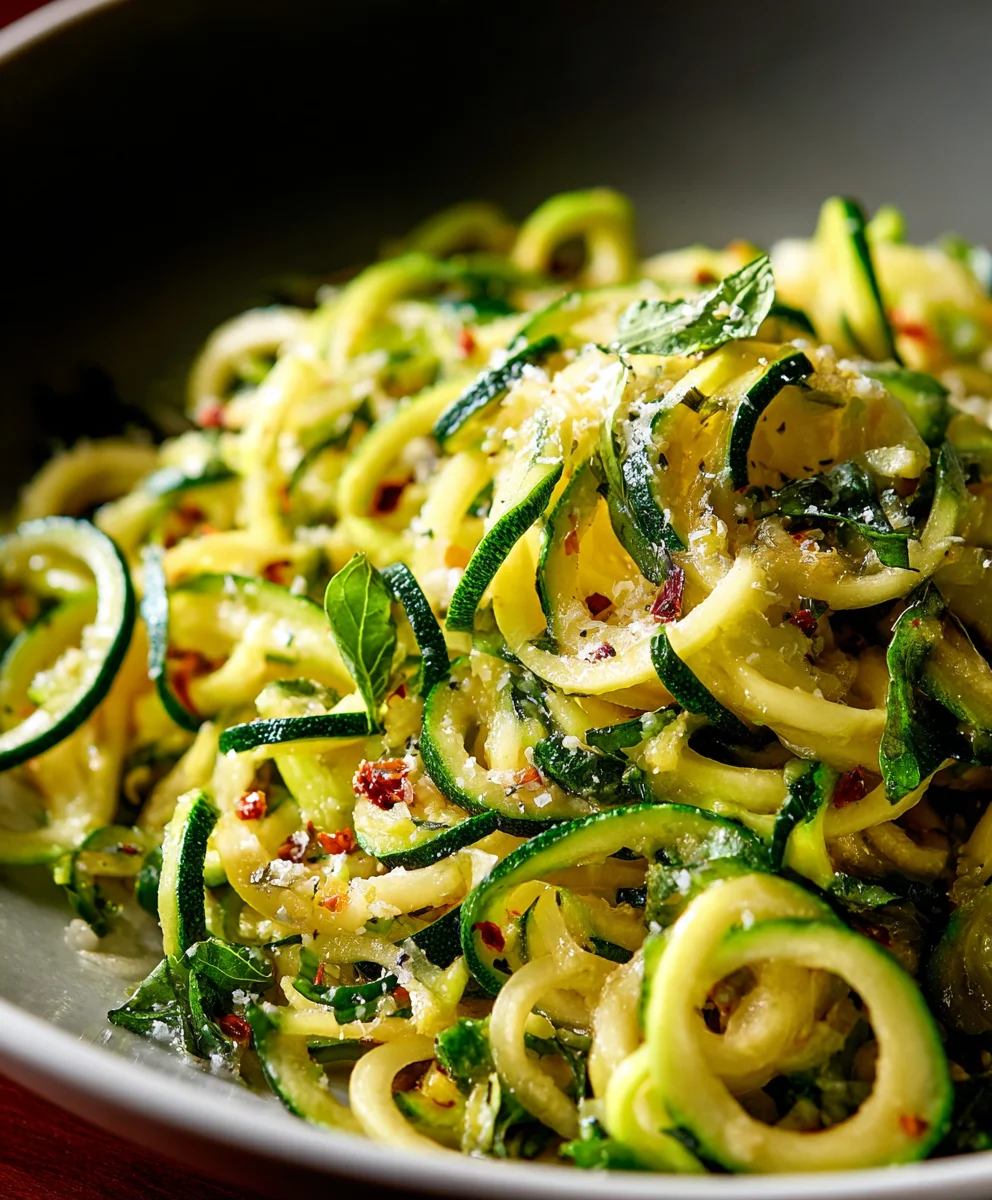 Pâtes de courgettes légères pour un dîner minceur savoureux