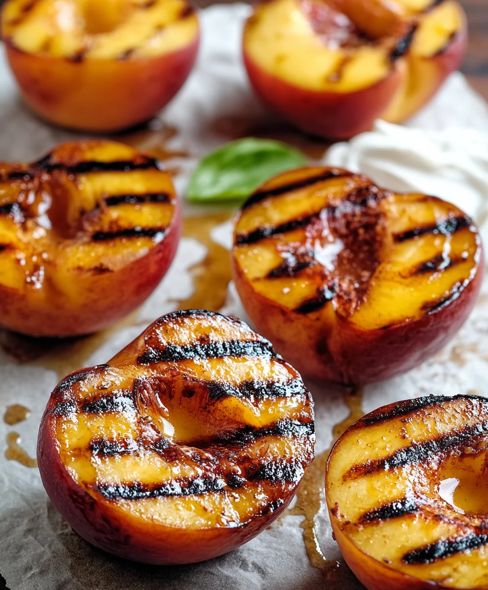 Pêches grillées irrésistibles au miel et cannelle.