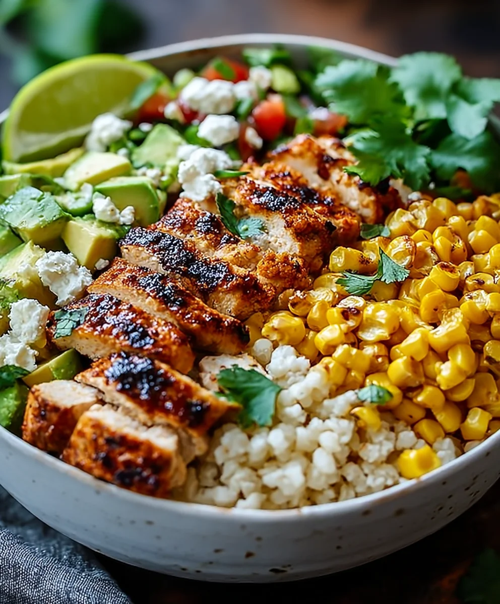 Recette Bol Poulet Maïs Mexicain Street Corn Délicieux