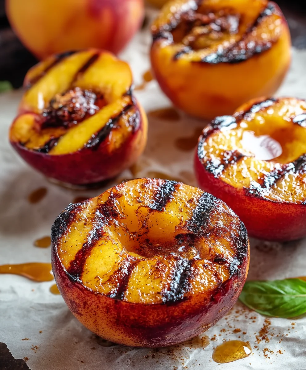 Pêches grillées irrésistibles au miel et cannelle.