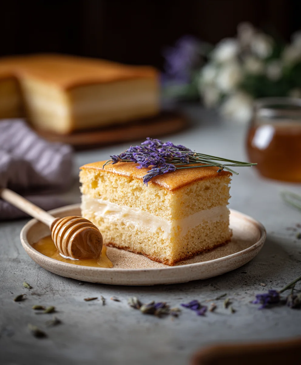 Gâteau Plaque Lavande Miel : Douceur Florale Simple & Rapide