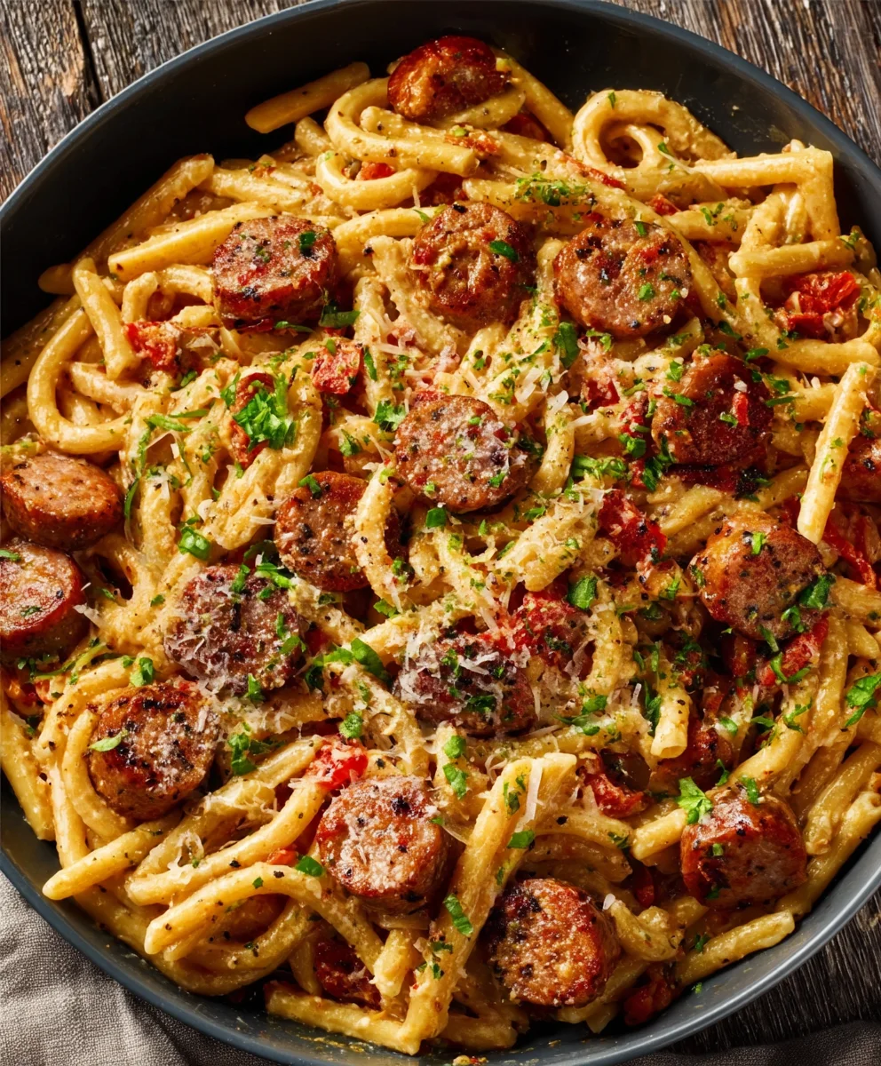 Pâtes crémeuses aux saucisses de bœuf Cajun : Recette facile