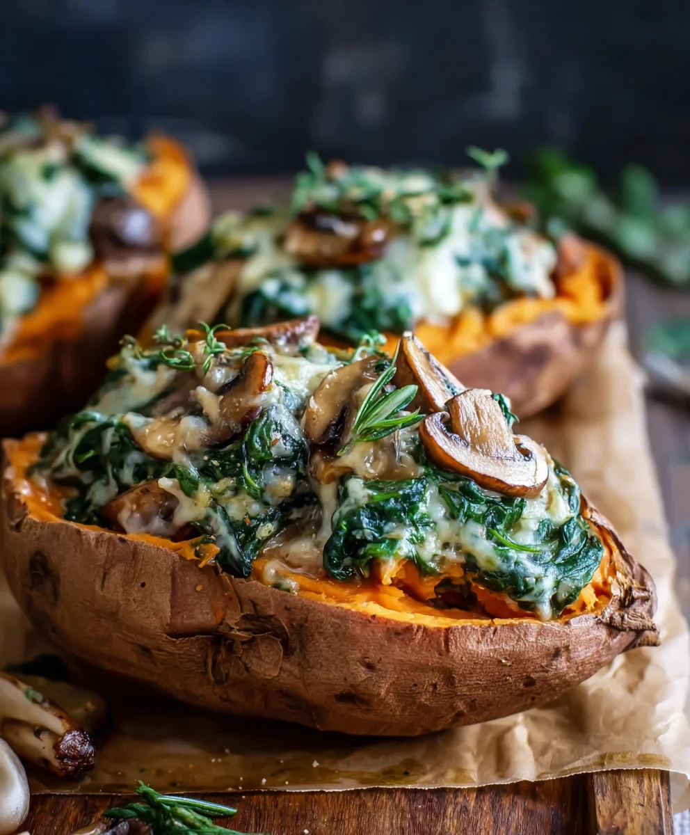 Patates Douces Farcies : Le Délice Crèmeux Champignons Épinards