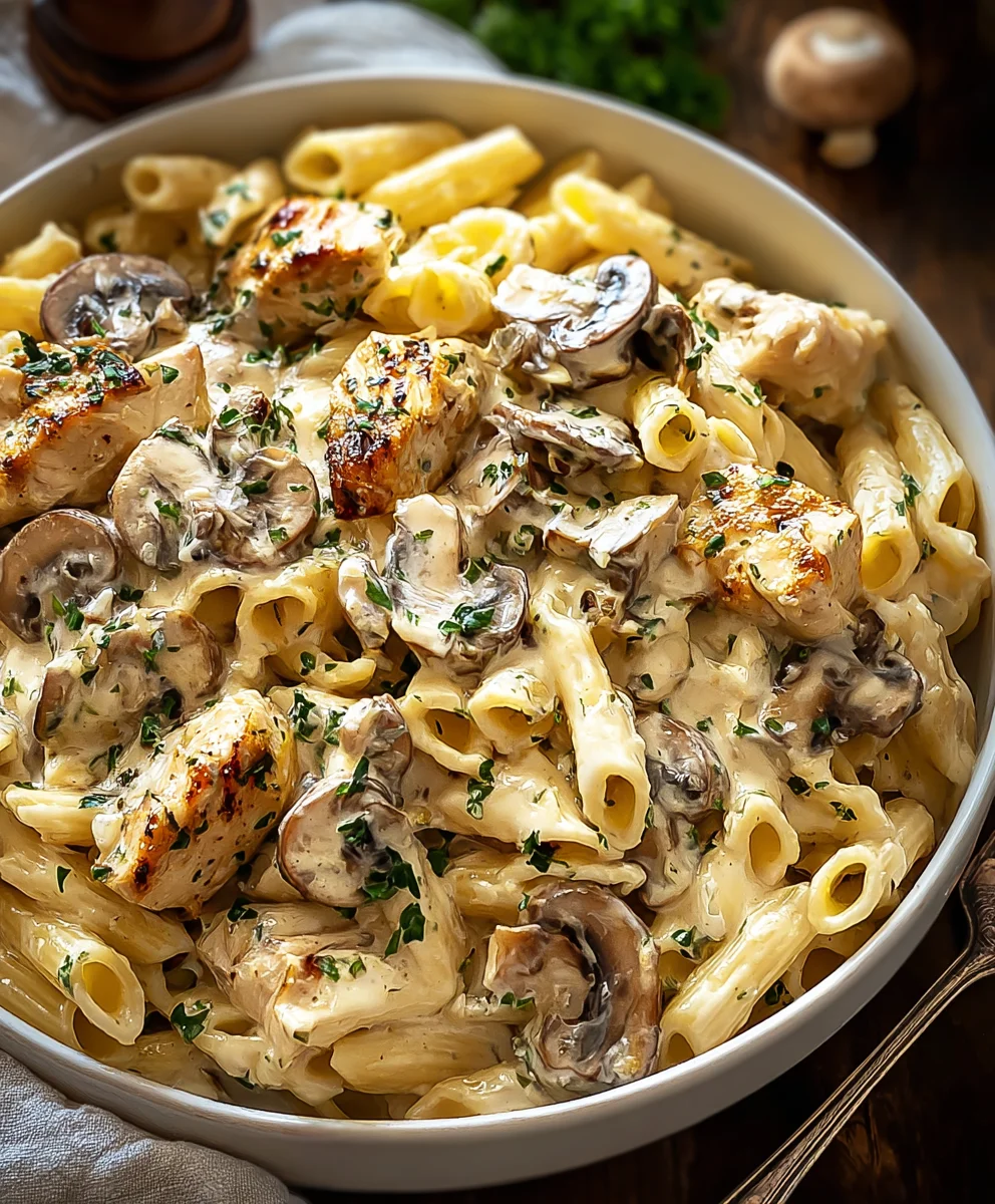 Pâtes Crémeuses Poulet Champignons : Recette Facile & Savoureuse
