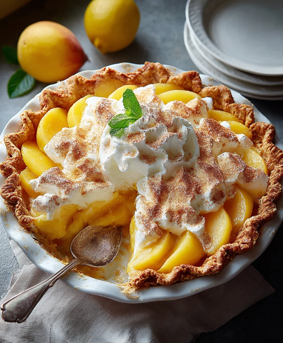 Tarte Pêche Crème Onctueuse (Delicious Peach Cream Pie)