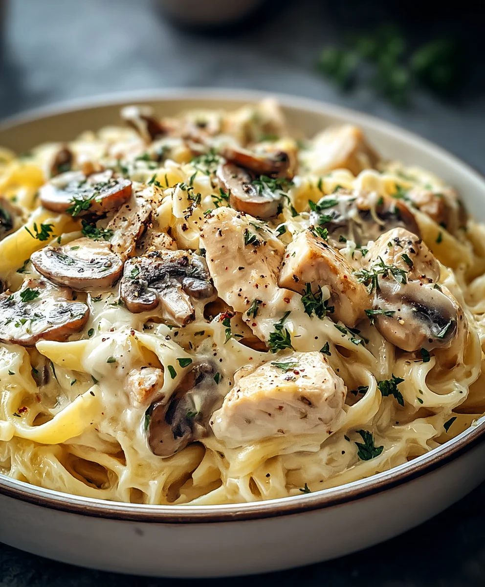 Pâtes Crémeuses Poulet Champignons : Recette Facile & Savoureuse