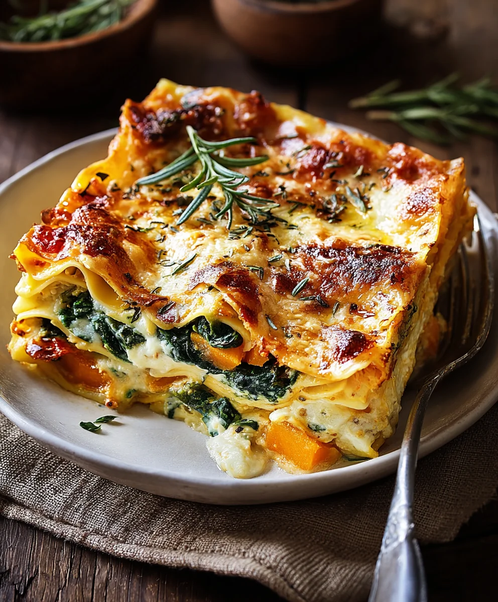 Lasagne d'Automne Cocooning : Épinards, Courge Butternut