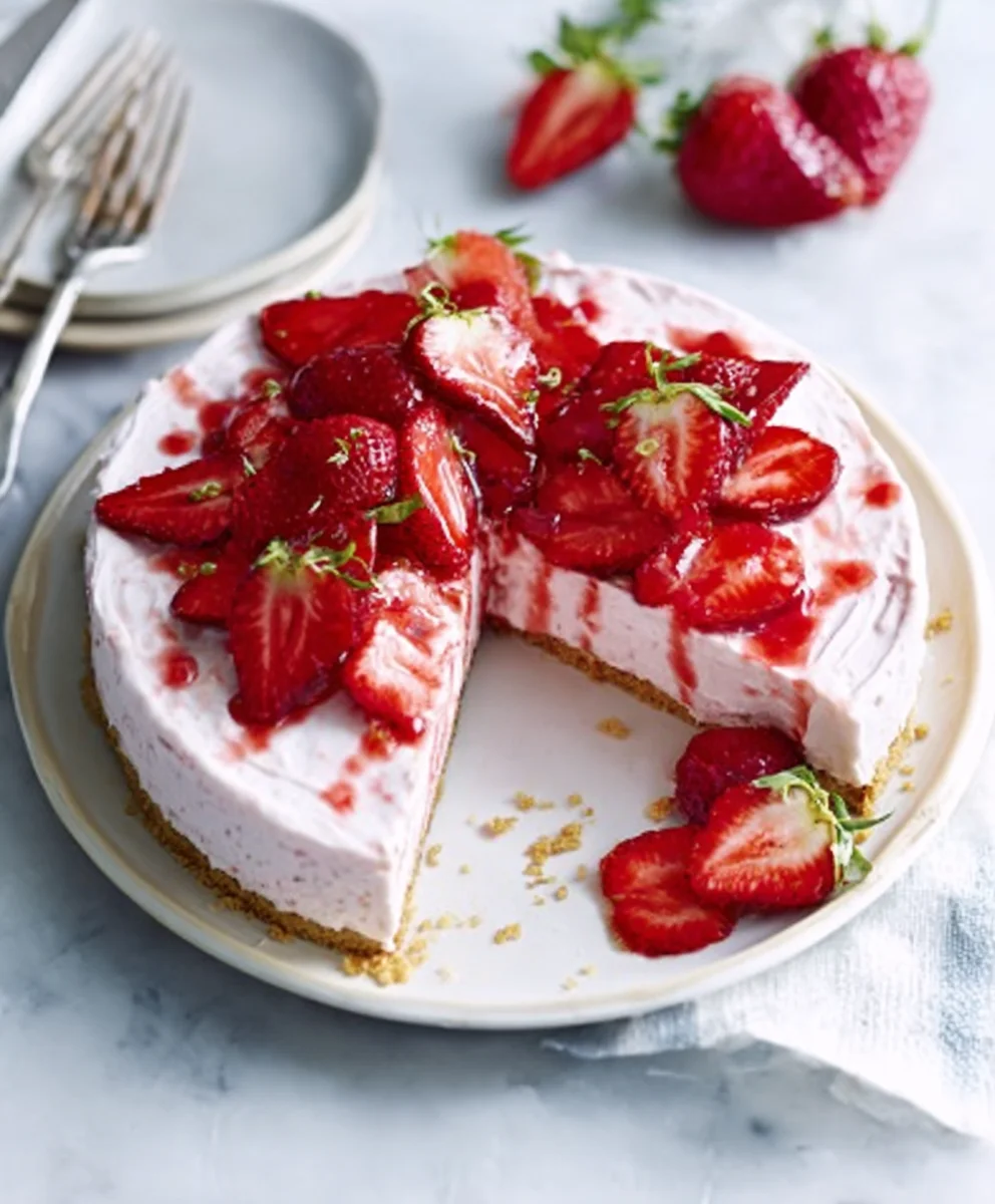 Tarte glacée aux fraises rafraîchissante : Recette pour le Bonheur Estival