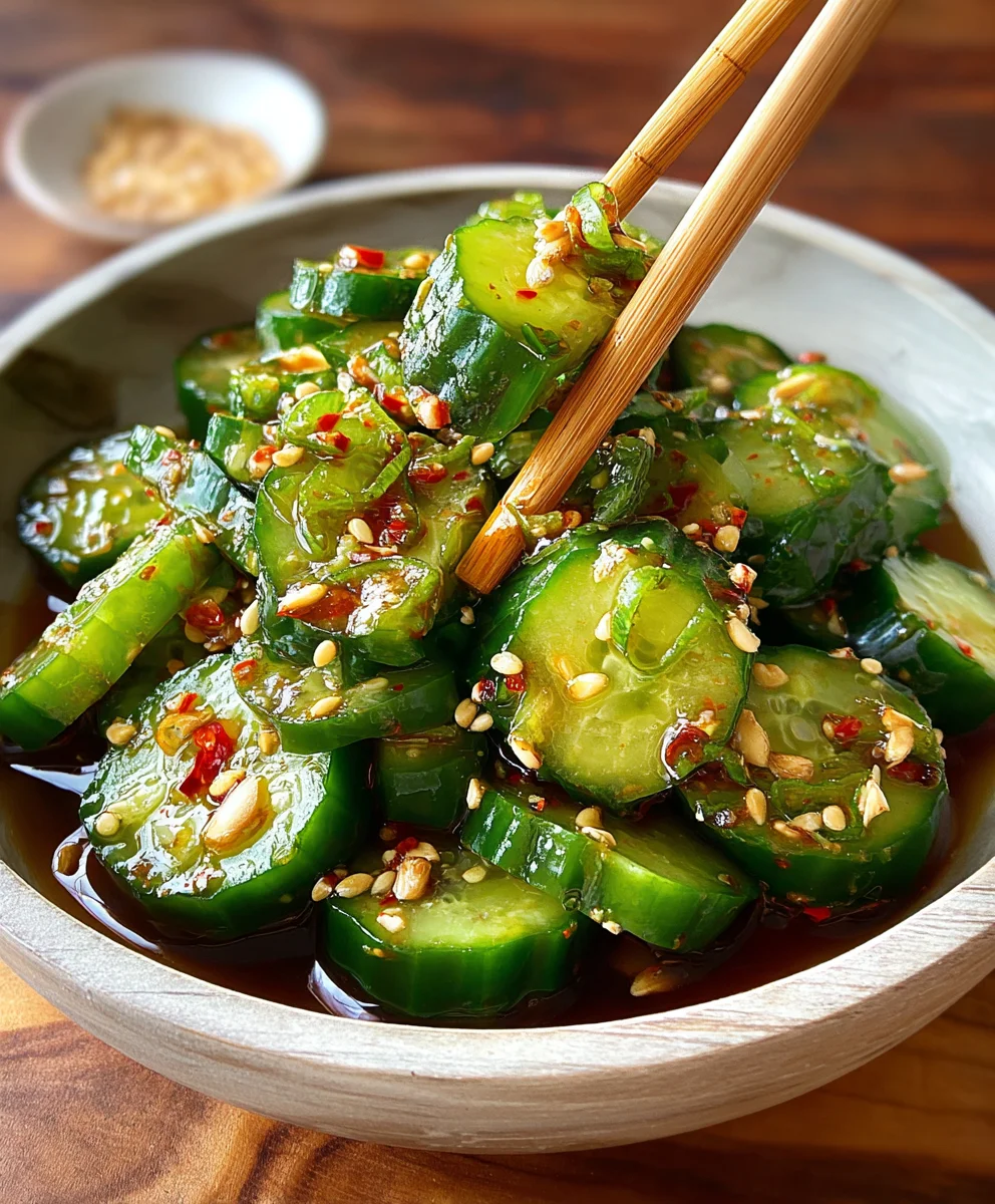 Salade de Concombre Asiatique Épicée Rapide & Irrésistible
