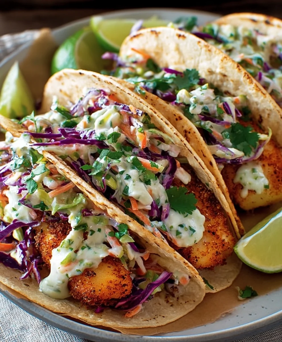 Tacos de Poisson Croustillants & Salade Coriandre-Citron