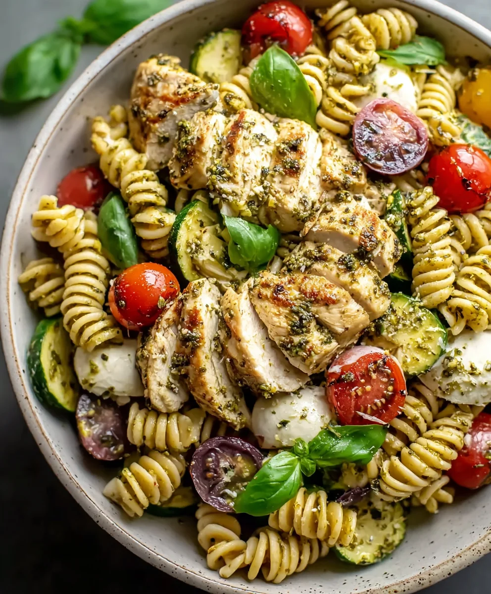 Salade Pâtes Poulet Pesto Facile (25 Min)