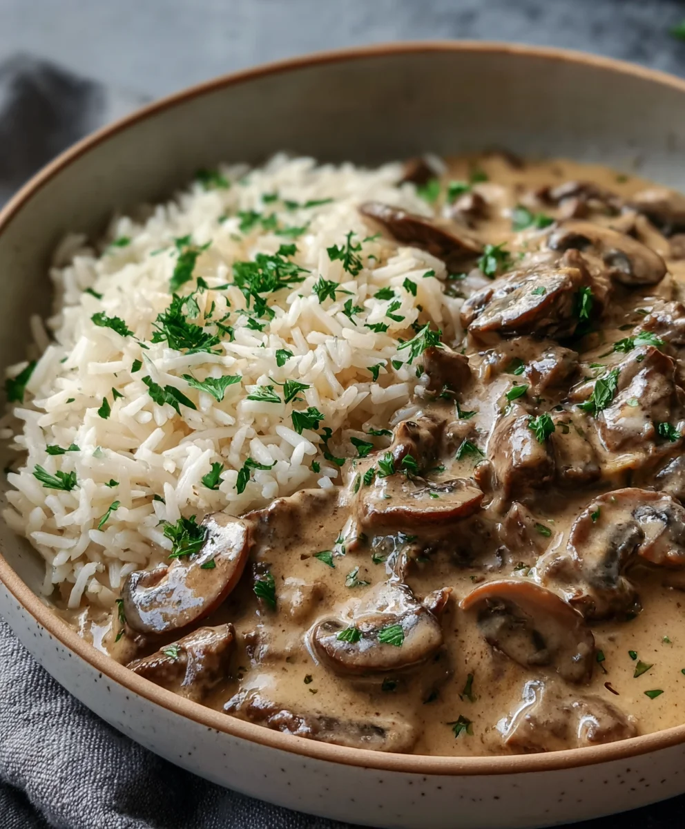 Boeuf Stroganoff Champignons Riz Complet Facile