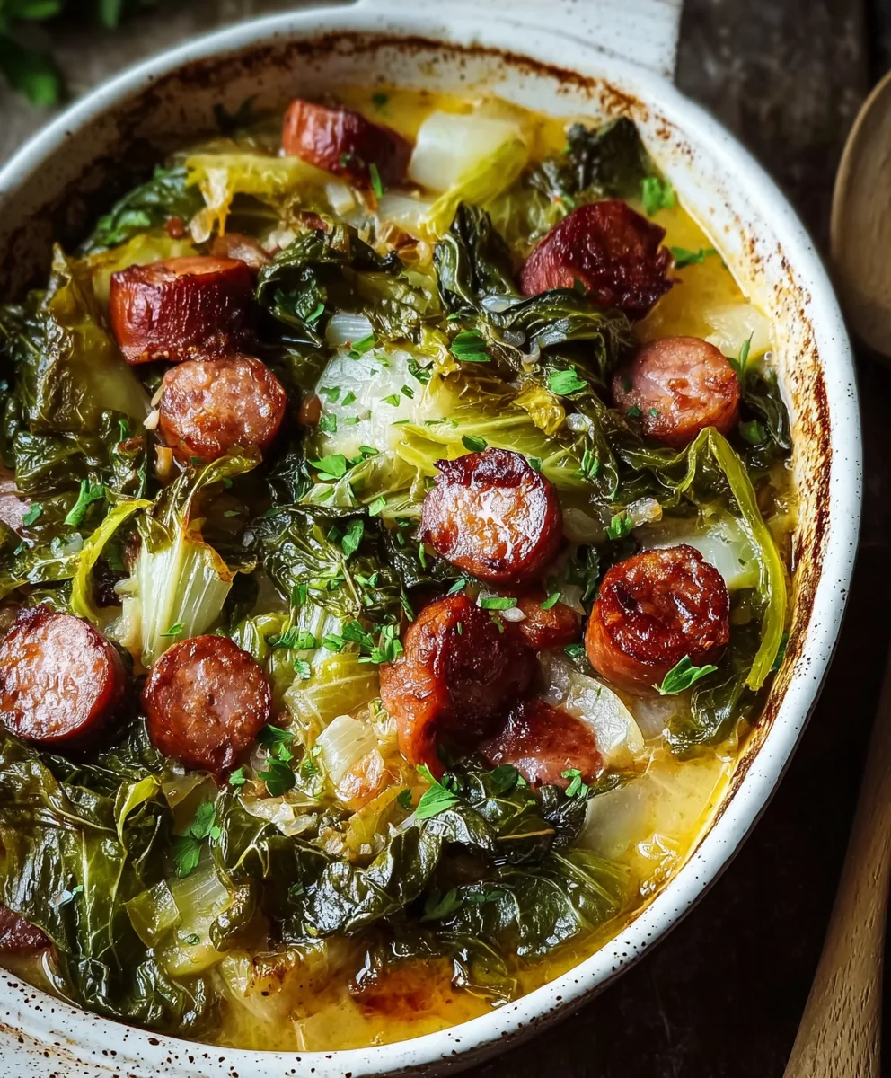 Chou Vert Braisé Bœuf Saucisse : Rustique & Réconfortant