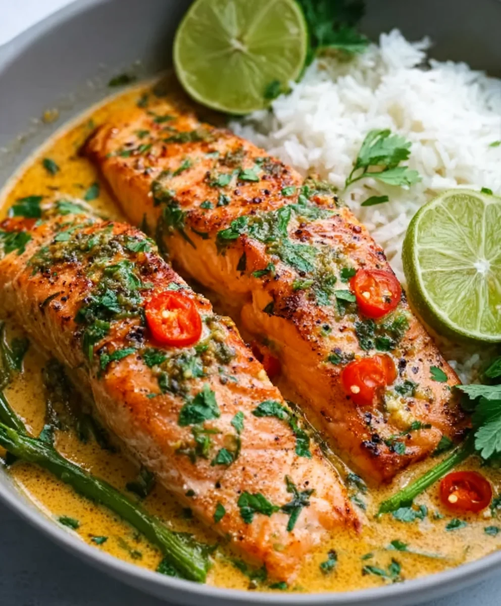 Saumon Curry Coco & Beurre Ail : Recette Facile