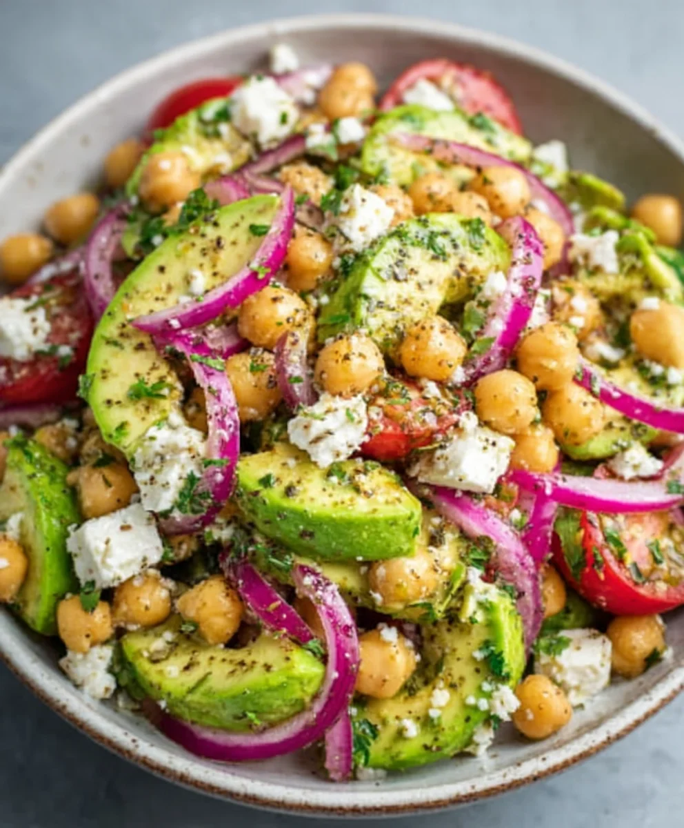 Salade Pois Chiches Feta & Avocat: Fraîcheur & Saveur