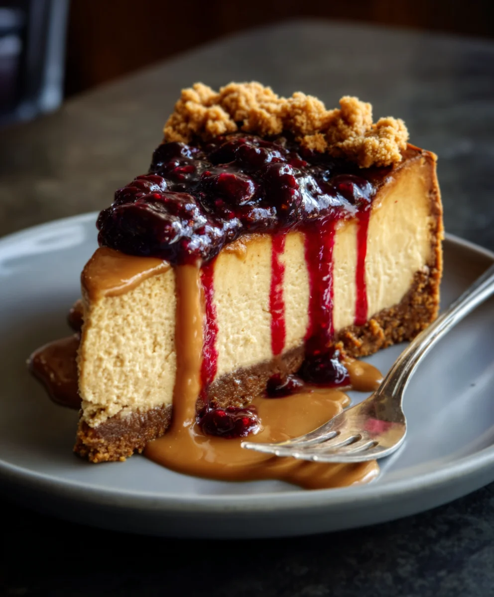 Peanut Butter Jelly Cheesecake - Fun Classic Dessert