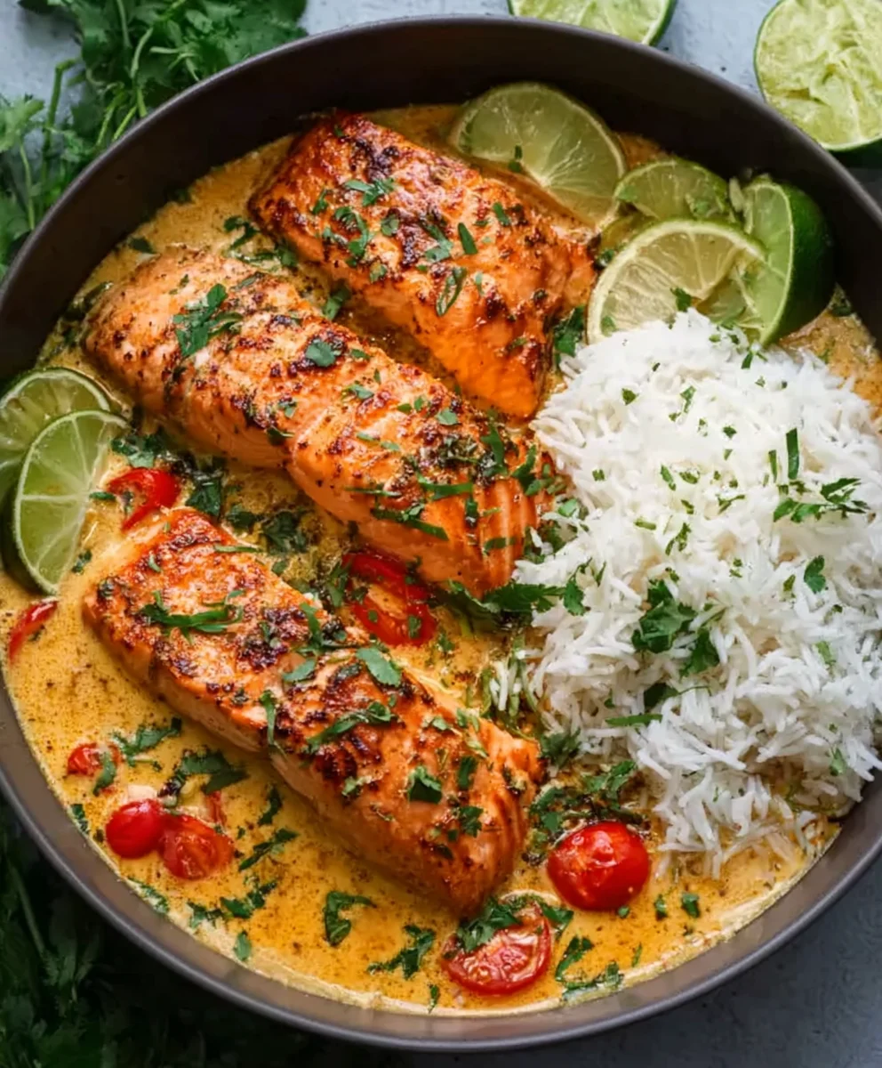 Saumon Curry Coco & Beurre Ail : Recette Facile