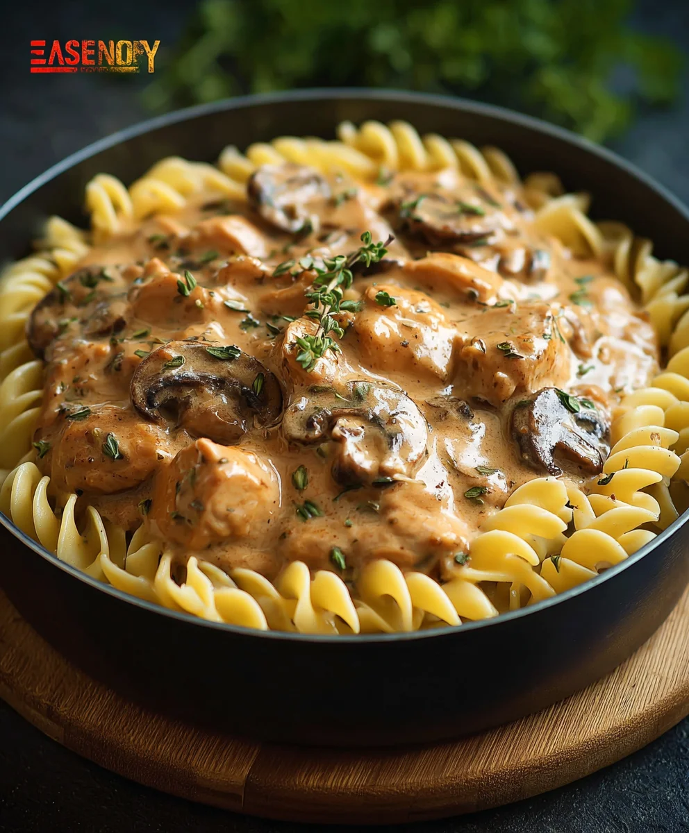 Poulet Stroganoff Cbeef hampignons: Recette facile et rapide